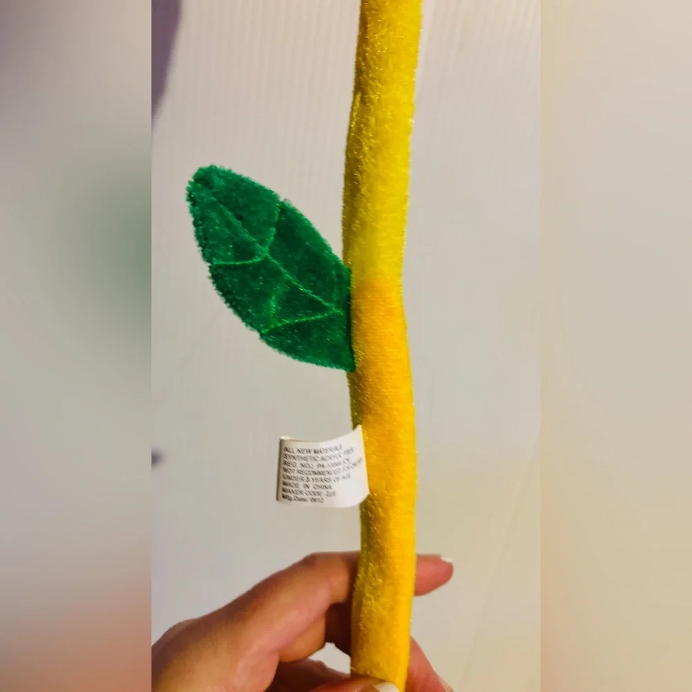 Plush Orange & Yellow Flower Stick Toy